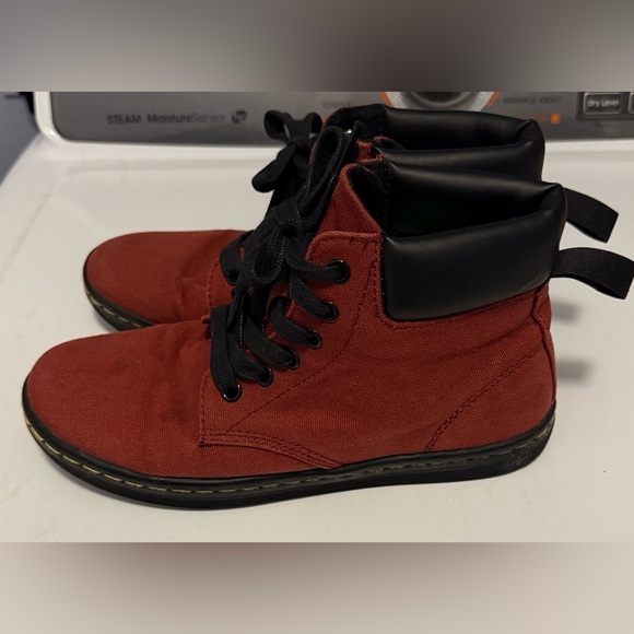 DR MARTENS Maelly Women's Lightweight Canvas Maroon Red Sneaker Boots Size 7 - Picture 4 of 12